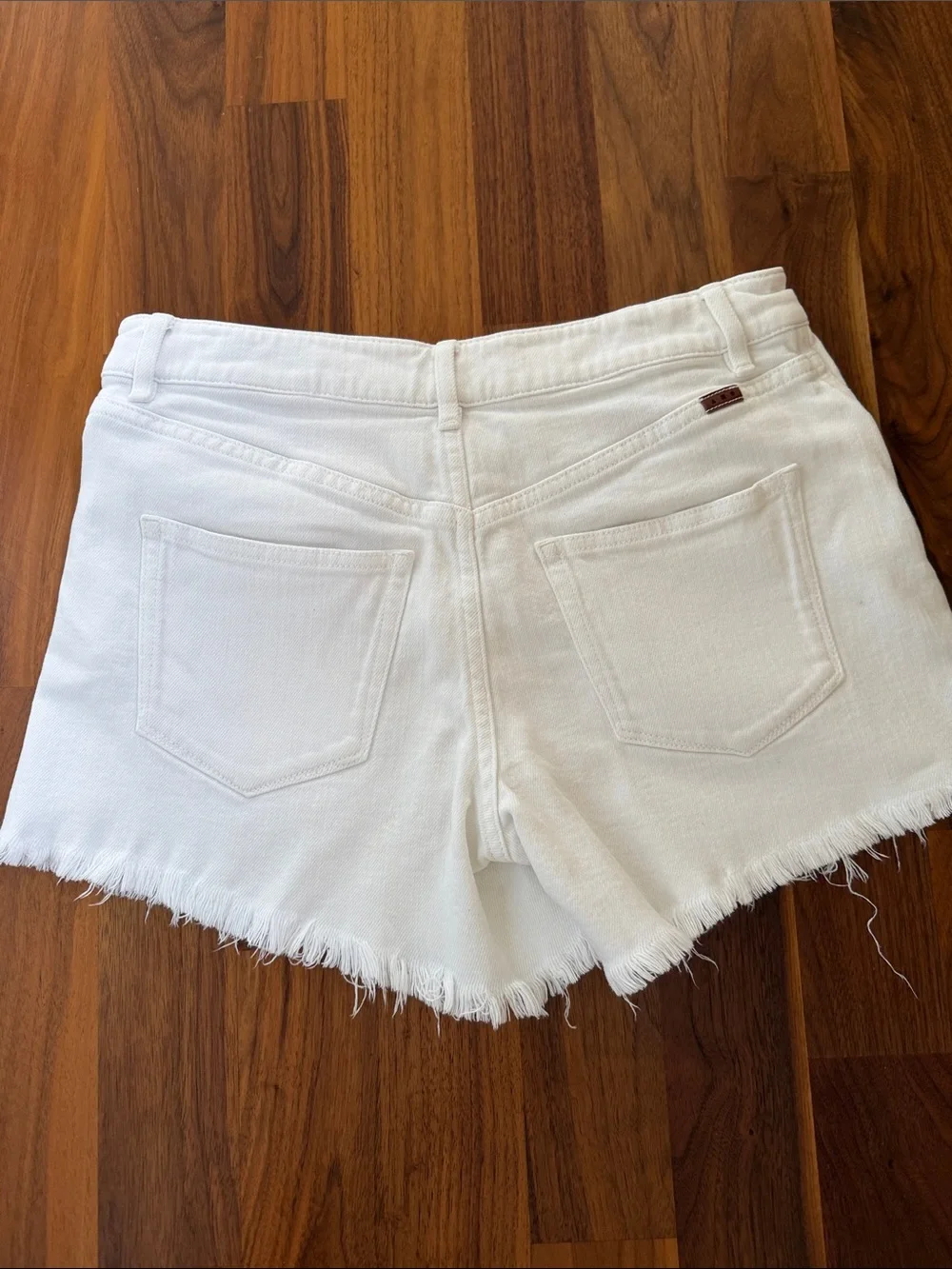 AYR “The Sure Sure” White Frayed Hem Women's Denim Shorts 25